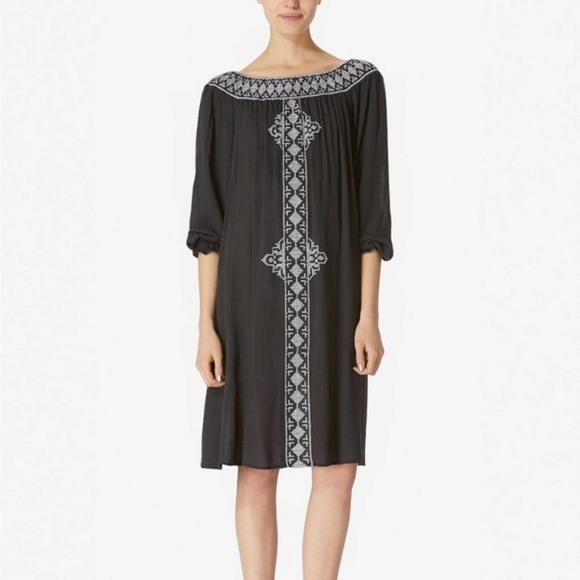 AVEC LES FILLES Embroidered Off The Shoulder Dress - Picture 1 of 8